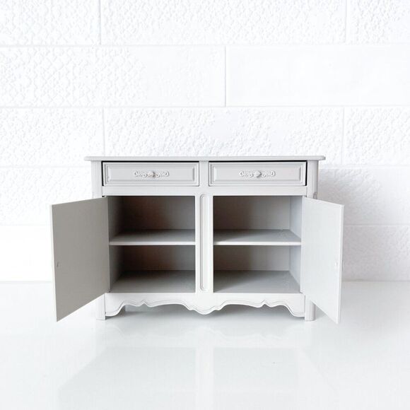 Barbie Miniature Dollhouse Off-White Cabinet Sideboard 1:6 Scale 3D Printed - Picture 3 of 4